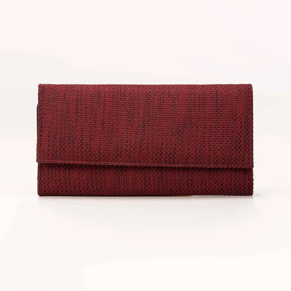 Penduy Maroon Long Wallet